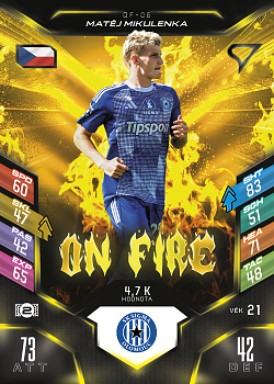 Matej Mikulenka Sigma Olomouc SportZoo Chance Liga 2025/26 TCG Duel On Fire #OF-06