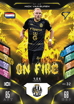 Mick Van Buren Hradec Kralove SportZoo Chance Liga 2025/26 TCG Duel On Fire #OF-08