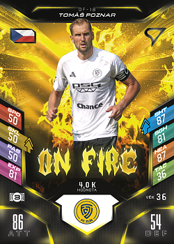 Tomas Poznar Zlin SportZoo Chance Liga 2025/26 TCG Duel On Fire #OF-18