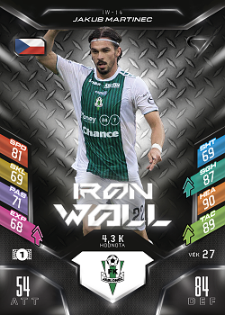 Jakub Martinec Jablonec SportZoo Chance Liga 2025/26 TCG Duel Iron Wall #IW-14