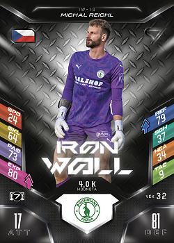 Michal Reichl Bohemians Praha SportZoo Chance Liga 2025/26 TCG Duel Iron Wall #IW-19