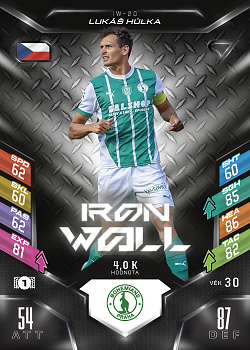 Lukas Hulka Bohemians Praha SportZoo Chance Liga 2025/26 TCG Duel Iron Wall #IW-20