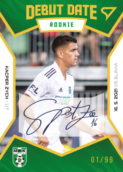 Kacper Zych Karvina SportZoo FORTUNA:LIGA 2021/22 2. serie Debut Date Rookie Auto /99 #DR17