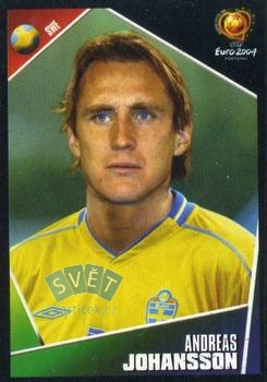 Andreas Johansson Sweden samolepka Panini UEFA EURO 2004 #187