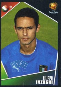 Filippo Inzaghi Italy samolepka Panini UEFA EURO 2004 #235