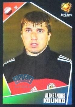 Aleksandrs Kolinko Latvija samolepka Panini UEFA EURO 2004 #255