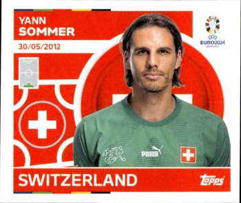 Yann Sommer Switzerland samolepka Topps EURO 2024 #SUI4
