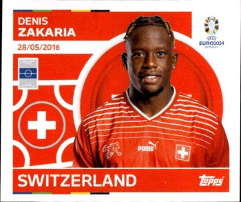 Denis Zakaria Switzerland samolepka Topps EURO 2024 #SUI12
