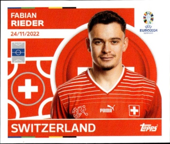 Fabian Rieder Switzerland samolepka Topps EURO 2024 #SUI14