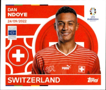 Dan Ndoye Switzerland samolepka Topps EURO 2024 #SUI17
