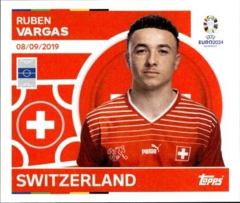 Ruben Vargas Switzerland samolepka Topps EURO 2024 #SUI18