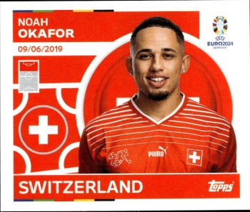 Noah Okafor Switzerland samolepka Topps EURO 2024 #SUI21