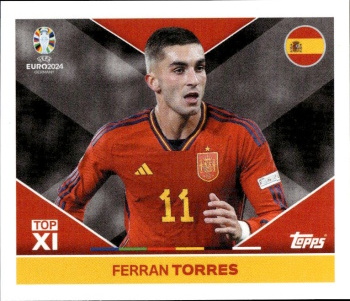 Ferran Torres Spain samolepka Topps EURO 2024 #ESP-TOP1