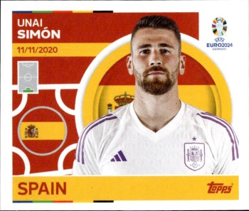 Unai Simon Spain samolepka Topps EURO 2024 #ESP4