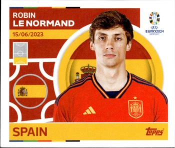 Robin Le Normand Spain samolepka Topps EURO 2024 #ESP8