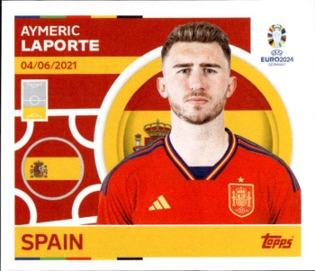 Aymeric Laporte Spain samolepka Topps EURO 2024 #ESP10
