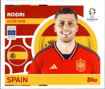 Rodri Spain samolepka Topps EURO 2024 #ESP13