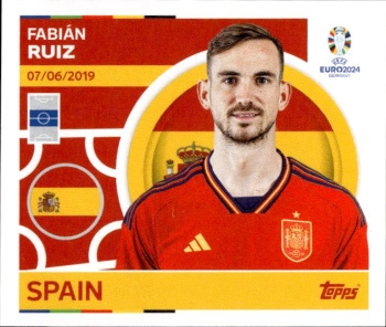Fabian Ruiz Spain samolepka Topps EURO 2024 #ESP14