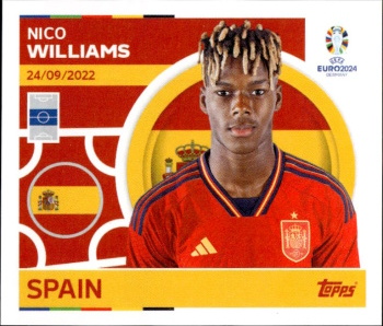 Nico Williams Spain samolepka Topps EURO 2024 #ESP15