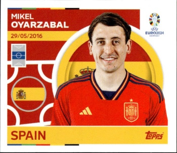Mikel Oyarzabal Spain samolepka Topps EURO 2024 #ESP16