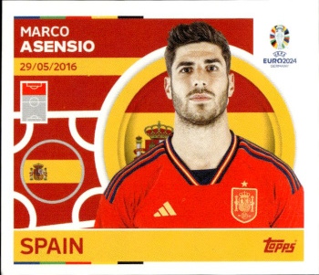 Marco Asensio Spain samolepka Topps EURO 2024 #ESP17