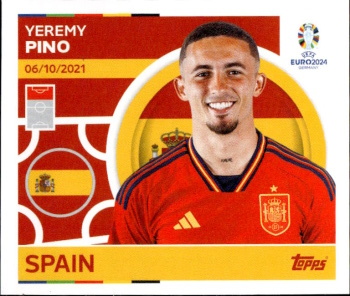 Yeremy Pino Spain samolepka Topps EURO 2024 #ESP18