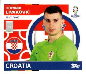 Dominik Livakovic Croatia samolepka Topps EURO 2024 #CRO4