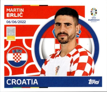 Martin Erlic Croatia samolepka Topps EURO 2024 #CRO6