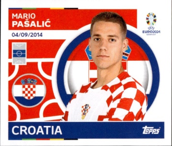 Mario Pasalic Croatia samolepka Topps EURO 2024 #CRO15