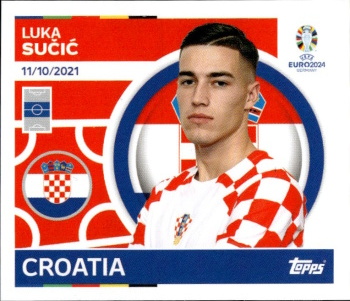 Luka Sucic Croatia samolepka Topps EURO 2024 #CRO17