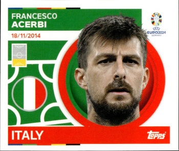 Francesco Acerbi Italy samolepka Topps EURO 2024 #ITA6