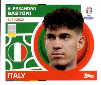 Alessandro Bastoni Italy samolepka Topps EURO 2024 #ITA9