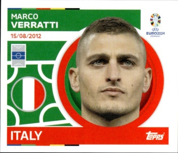 Marco Verratti Italy samolepka Topps EURO 2024 #ITA15
