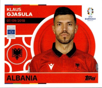 Klaus Gjasula Albania samolepka Topps EURO 2024 #ALB11
