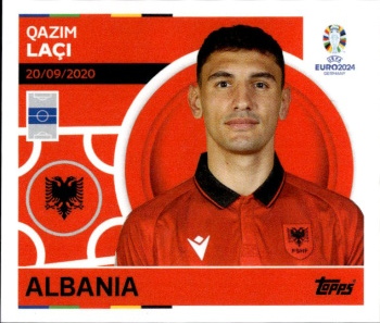 Qazim Laci Albania samolepka Topps EURO 2024 #ALB12
