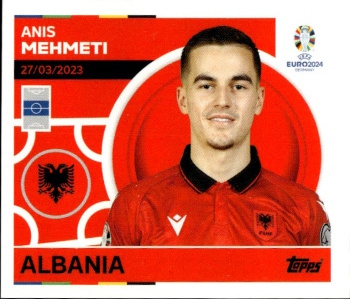 Anis Mehmeti Albania samolepka Topps EURO 2024 #ALB14