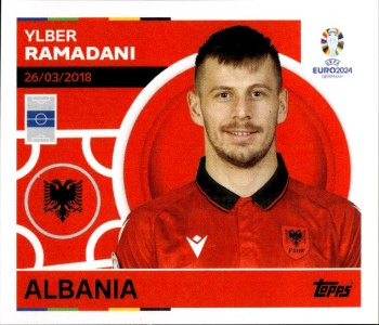 Ylber Ramadani Albania samolepka Topps EURO 2024 #ALB15
