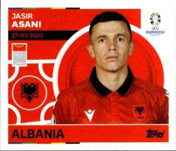 Jasir Asani Albania samolepka Topps EURO 2024 #ALB16