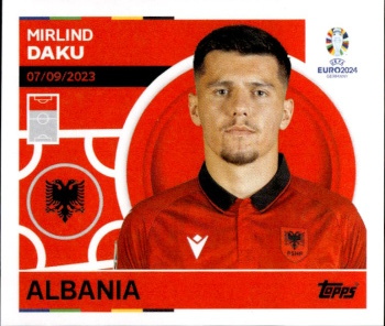 Mirlind Daku Albania samolepka Topps EURO 2024 #ALB20
