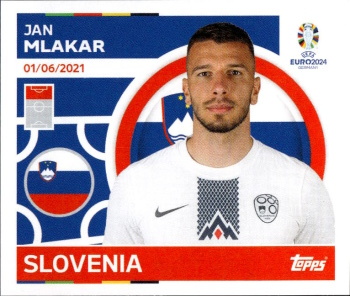 Jan Mlakar Slovenia samolepka Topps EURO 2024 #SVN18