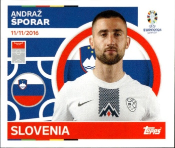 Andraz Sporar Slovenia samolepka Topps EURO 2024 #SVN20