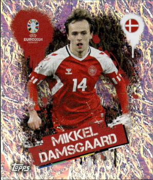 Mikkel Damsgaard Denmark samolepka Topps EURO 2024 #DEN3