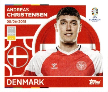 Andreas Christensen Denmark samolepka Topps EURO 2024 #DEN5
