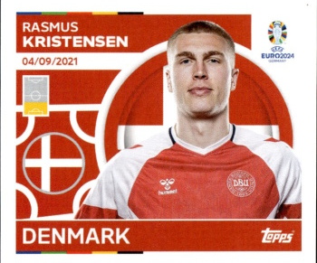 Rasmus Kristensen Denmark samolepka Topps EURO 2024 #DEN8