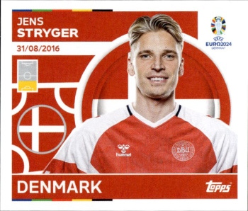 Jens Stryger Denmark samolepka Topps EURO 2024 #DEN9