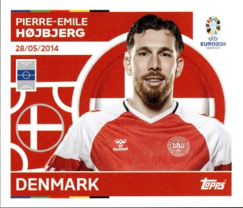 Pierre-Emile Hojbjerg Denmark samolepka Topps EURO 2024 #DEN16