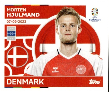 Morten Hjulmand Denmark samolepka Topps EURO 2024 #DEN17