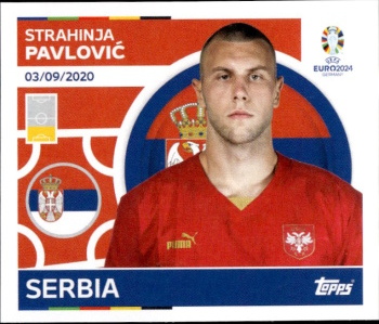 Strahinja Pavlovic Serbia samolepka Topps EURO 2024 #SRB5