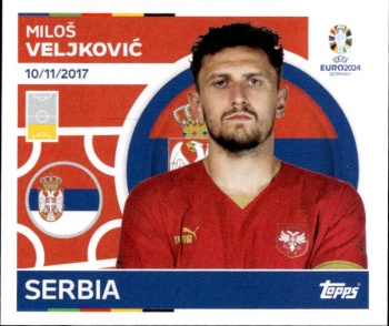 Milos Veljkovic Serbia samolepka Topps EURO 2024 #SRB7