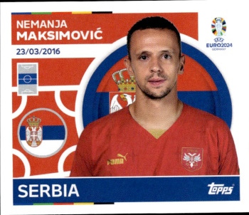 Nemanja Maksimovic Serbia samolepka Topps EURO 2024 #SRB11